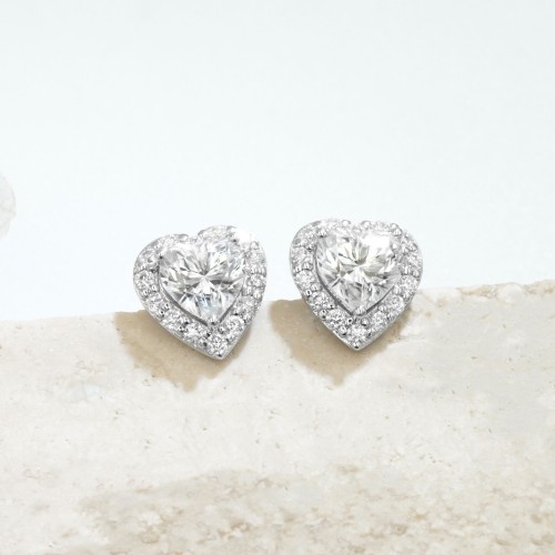 ハートシェイプヘイローピアス E0711（4週間発送） | ピアス  