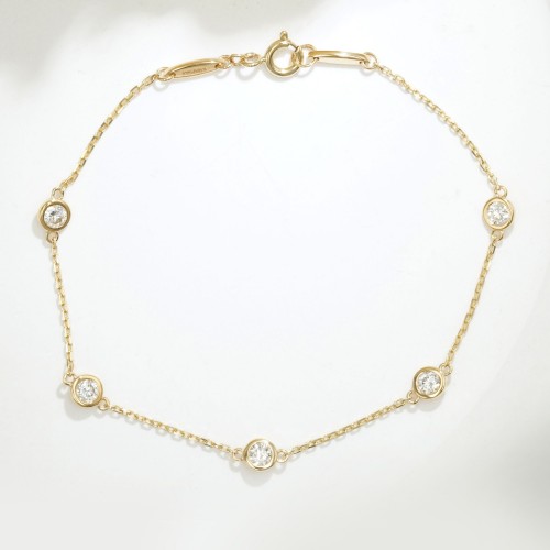 0.1ct×5Pフクリンブレスレット 20230902-018（4週間発送 