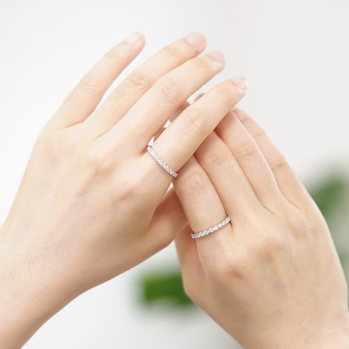 特別価格·数量限定】ラボダイャモンド1.8mm幅12石エタニティリング(3 