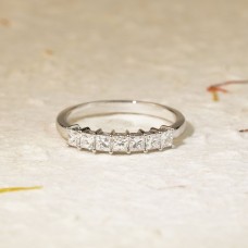 オーダーメイドジュエリー  K18天然DIAプリンセスカットセブンストーンリング 即発送可 20251205-004