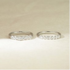 オーダーメイドジュエリー  12号 LAB DIA3㎜×7石波模様エタニティ 即購入可 20260318-030