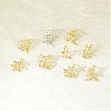 オーダーメイドジュエリー  漢字モチーフのピアス片耳 即納品