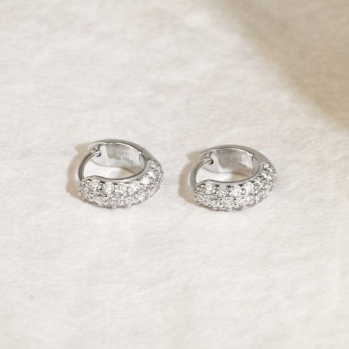 ラウンドパヴェフープピアス E171H25929-W（4週間発送） ラウンドパヴェフープピアス E171H25929-W（4週間発送） | ピアス