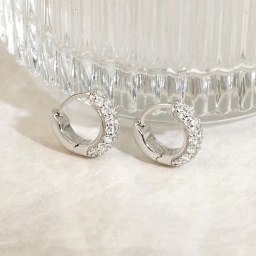 ラウンドパヴェフープピアス E171H25929-W（4週間発送） ラウンド
