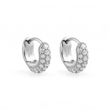 オーダーメイドジュエリー  ラウンドパヴェフープピアス E171H25929-W（4週間発送）