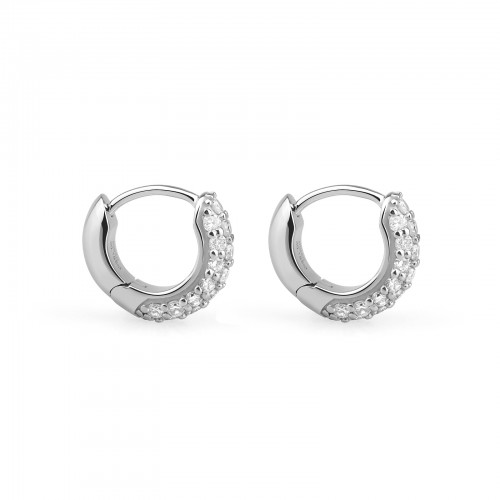 ラウンドパヴェフープピアス E171H25929-W（4週間発送） | ピアス