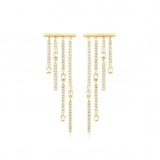 オーダーメイドジュエリー  マルチラインロングドロップピアス E34H2626（3週間発送）