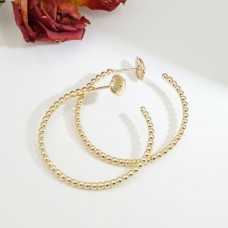 オーダーメイドジュエリー  K18ビーズラインフープピアス 即発送可 20251204-99