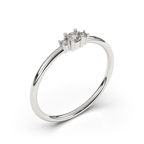 H0107-4: メイン0.5ct メレ2石 リング | リング | オーダーメイド 