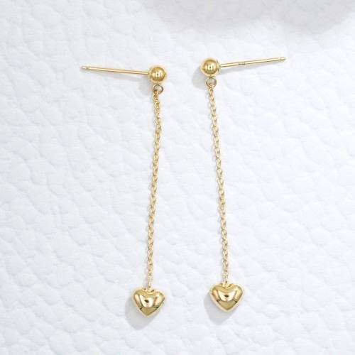 18金立体ハート♡チェーンピアス （2週間発送） | ピアス | オーダー 