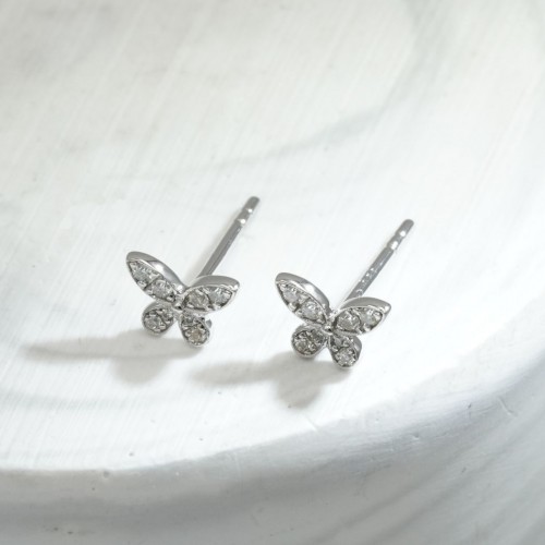 モアサナイトバタフライピアス 20240510-012 即発送可 | 特売即納品  