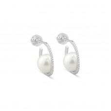 オーダーメイドジュエリー  パールカーブラインピアス J-E260309（3週間発送）