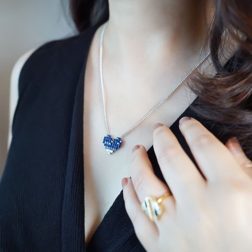 ドット風ハートネックレス 男女兼用 即発送可 20240820-004  