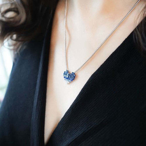 ドット風ハートネックレス 男女兼用 即発送可 20240820-004  