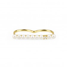 オーダーメイドジュエリー  パールダブルフィンガーリング J-R250919（4週間発送）