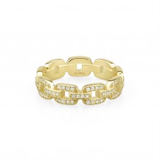 オーダーメイドジュエリー  パヴェリンクチェーンリング J-R260223（3週間発送）