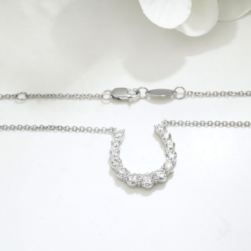 石付き馬蹄ネックレス P127W922（4週間発送） | ネックレス | オーダー  