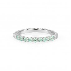 オーダーメイドジュエリー  アクアマリン＆クリアエタニティリング 即購入可 20260409-011