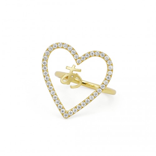 ハートモチーフイニシャルリング 即発送可 20250107-017 ハートモチーフイニシャルリング 即発送可 20250107-017