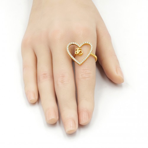 ハートモチーフイニシャルリング 即発送可 20250107-017 | リング