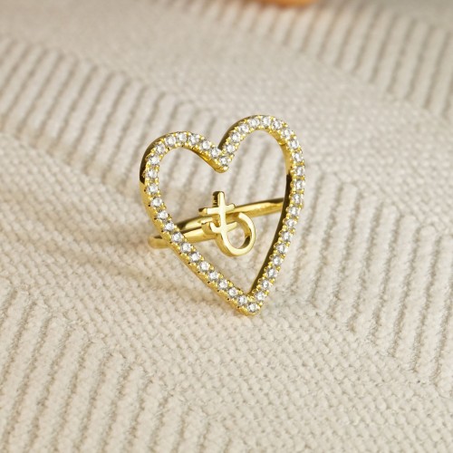 ハートモチーフイニシャルリング 即発送可 20250107-017 | リング