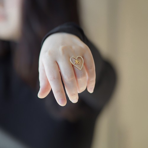 ハートモチーフイニシャルリング 即発送可 20250107-017 | リング