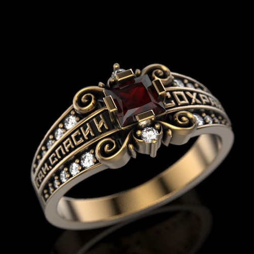 Ring_0476: メイン4x4mm メレ22石 リング | リング